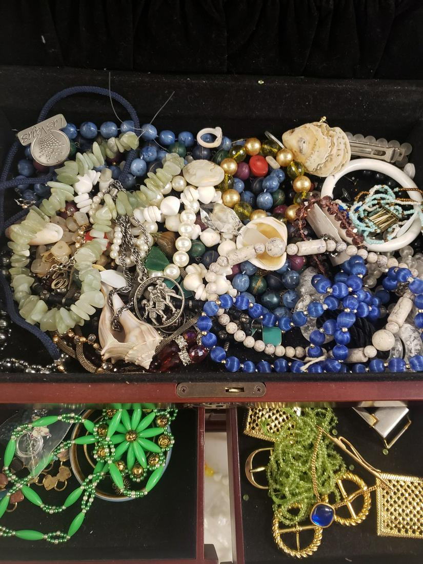 Jewelry box full of vintage/costume jewelry - jewelry: Jewelry box full of vintage/costume jewelry - jewelry box not included