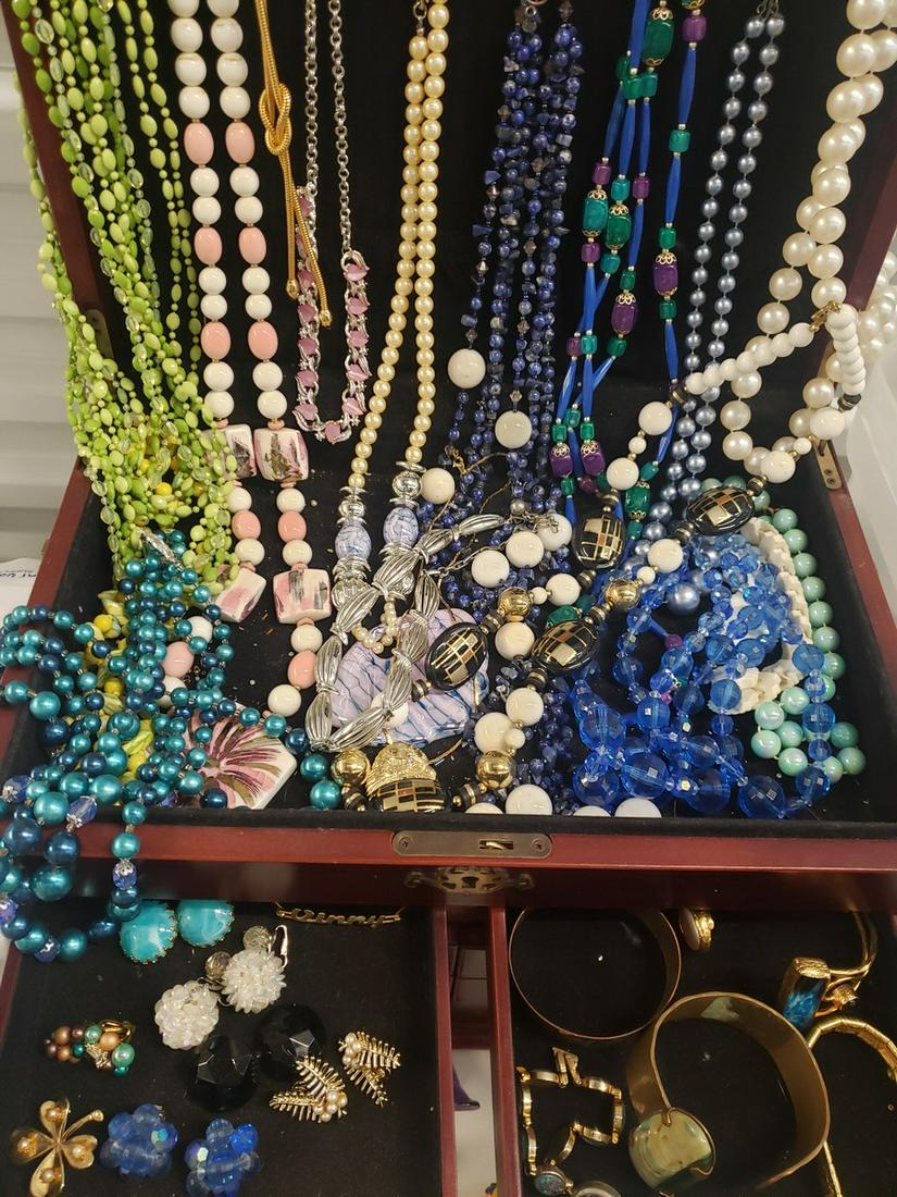 Jewelry box full of vintage/costume jewelry - jewelry: Jewelry box full of vintage/costume jewelry - jewelry box not included