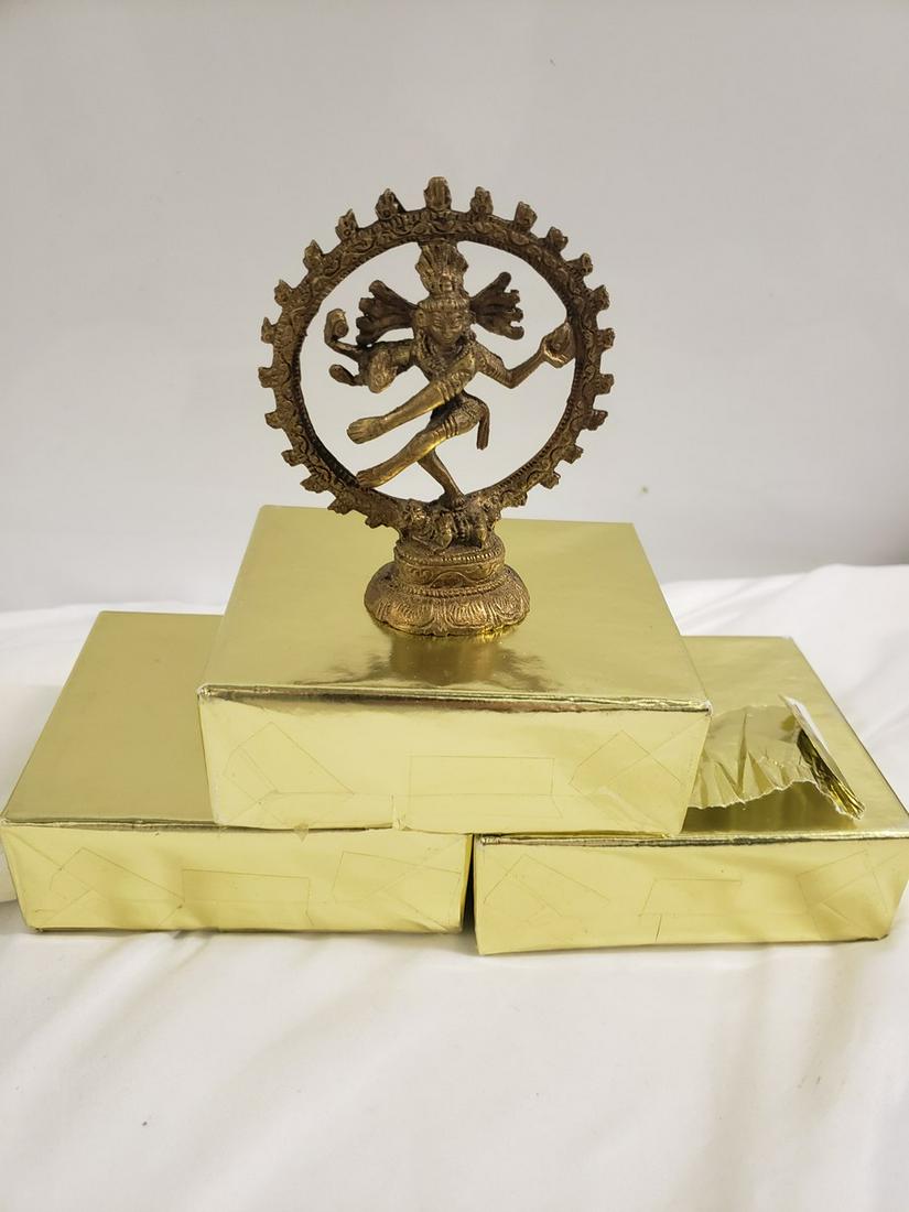 Lot of 4 brass Indian celebration statues (1 of 1)