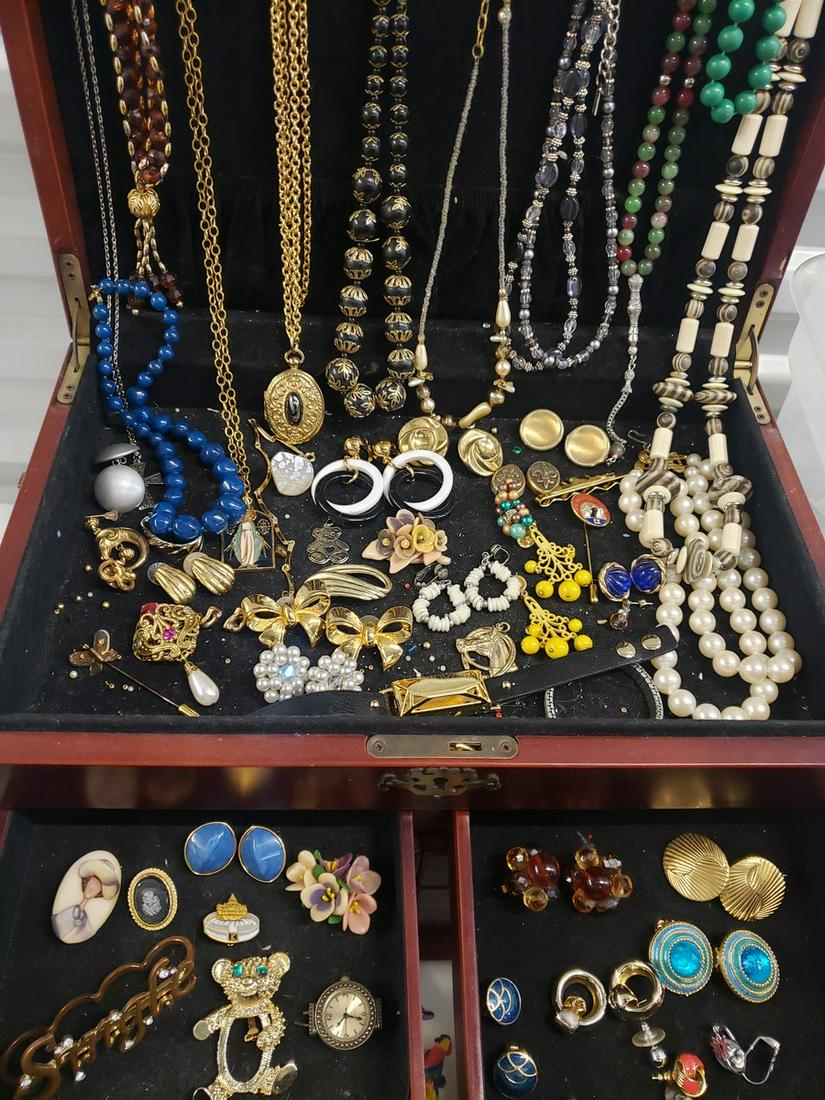 Jewelry box full of vintage/costume jewelry - jewelry: Jewelry box full of vintage/costume jewelry - jewelry box not included