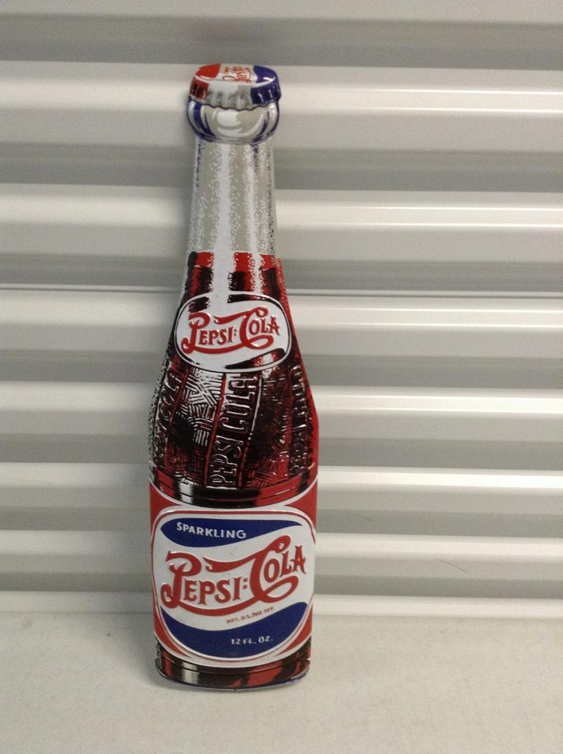 Tin Pepsi-Cola sign 21" tall (1 of 1)