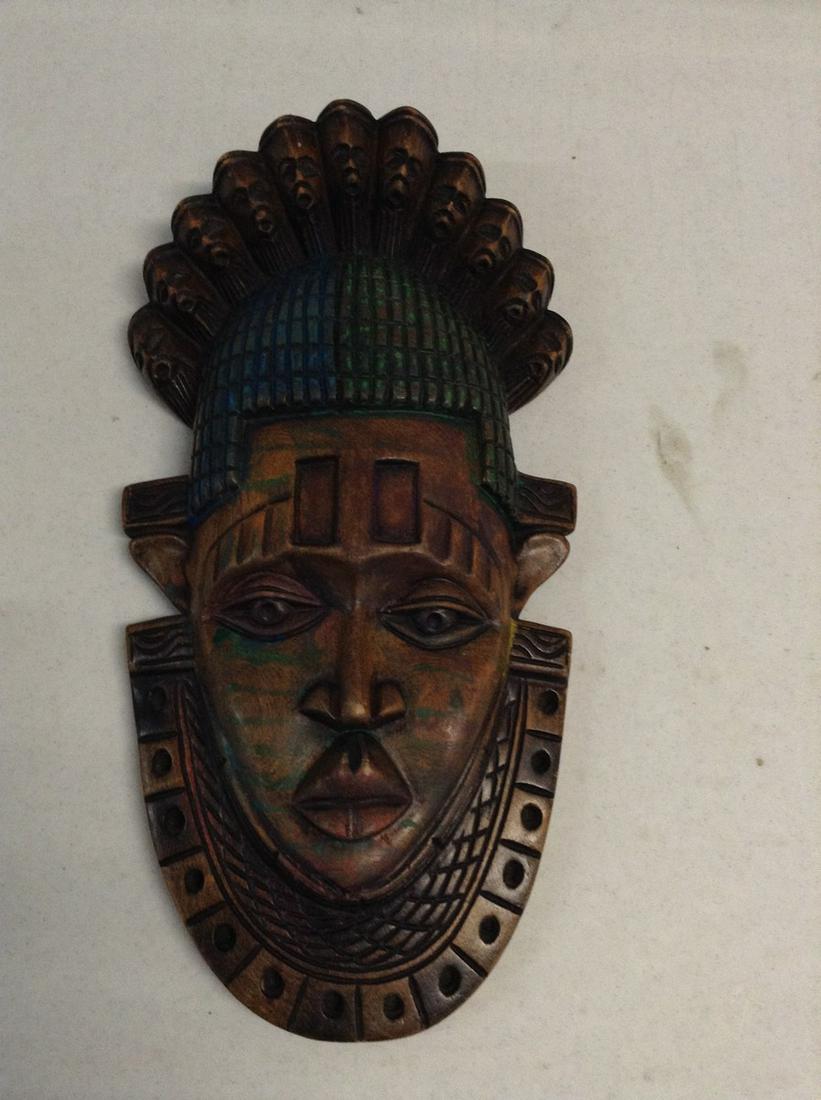 Wood carved African wall hanging 15" tall (1 of 1)