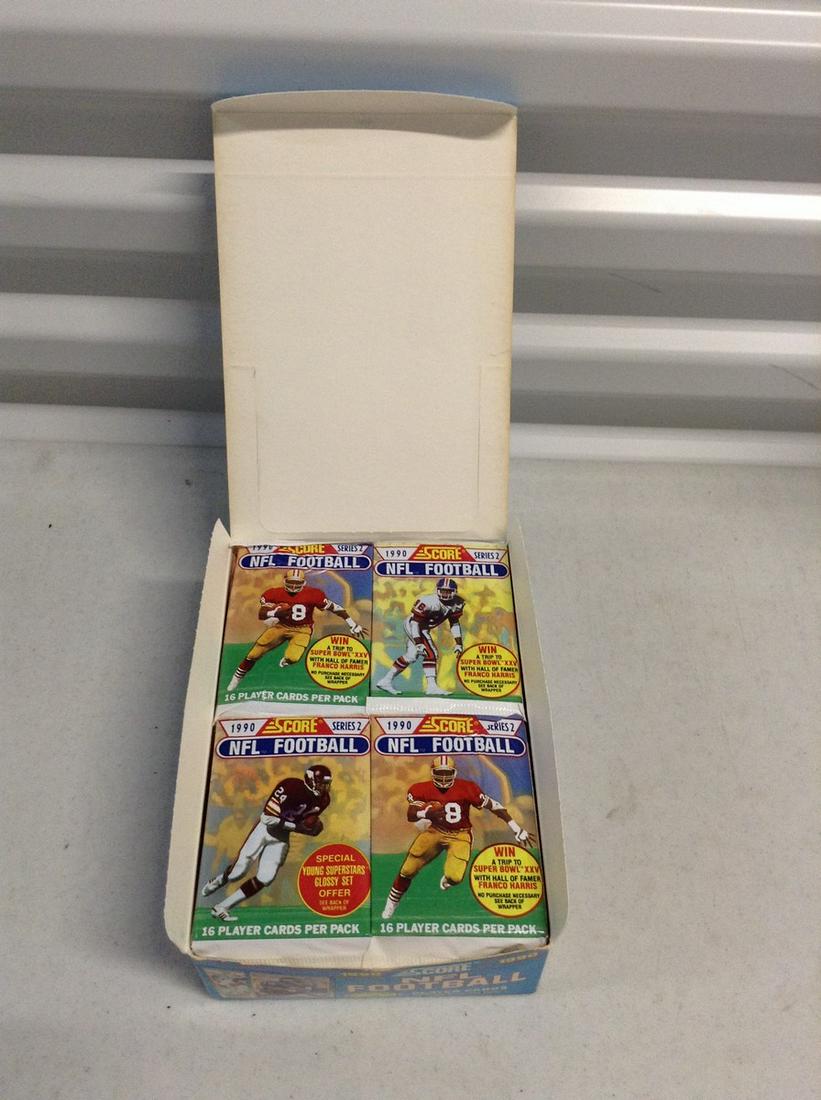 1990 Score Football wax packs complete box: 1990 Score Football wax packs complete box