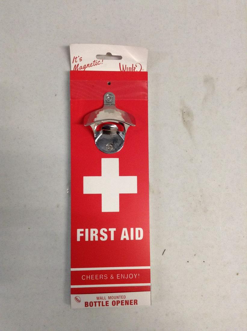 First Aid wall mount bottle opener: First Aid wall mount bottle opener