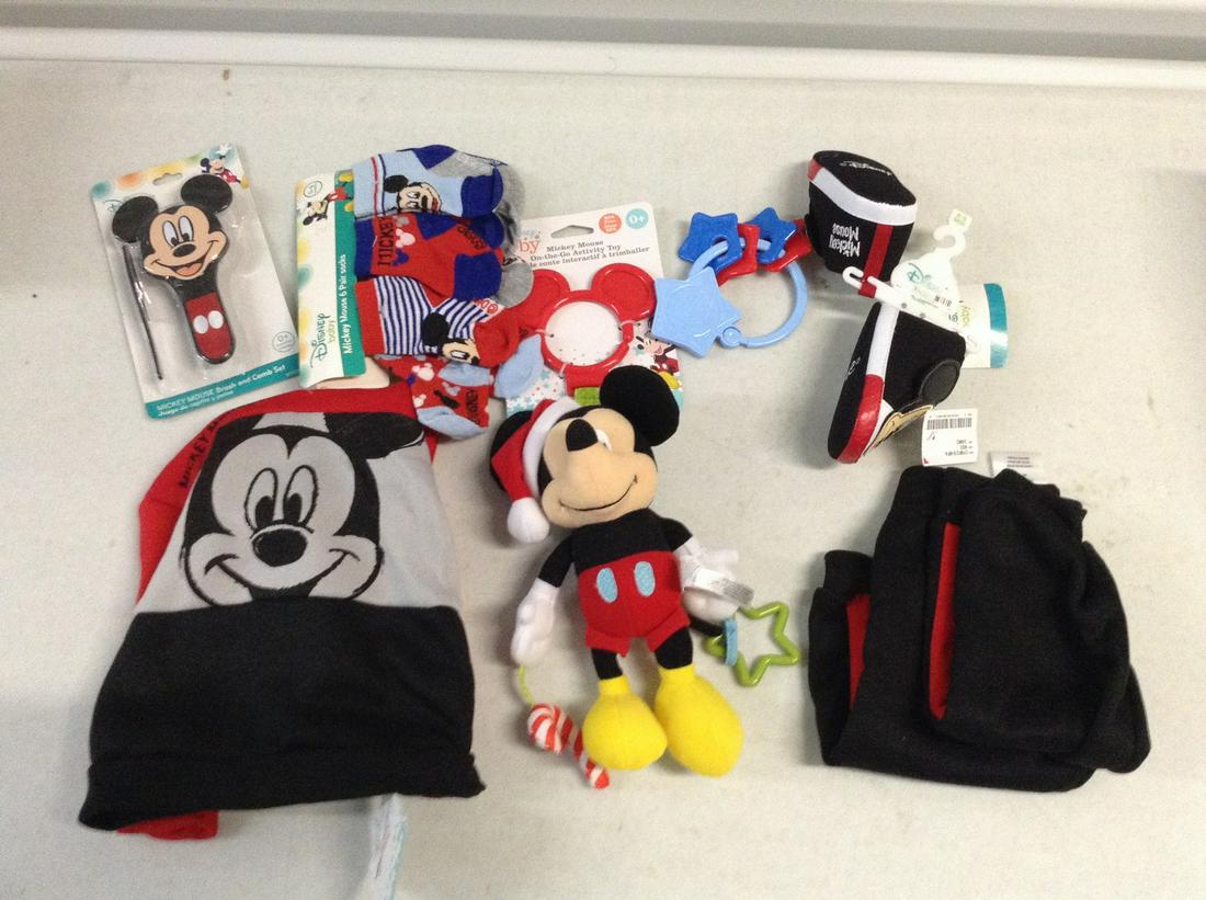 Lot of Various New Mickey Mouse Baby Items (1 of 1)