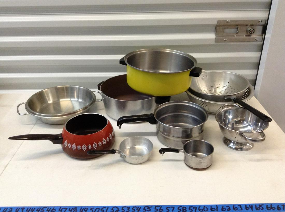 Large lot of vintage pots, pans and strainers: Large lot of vintage pots, pans and strainers