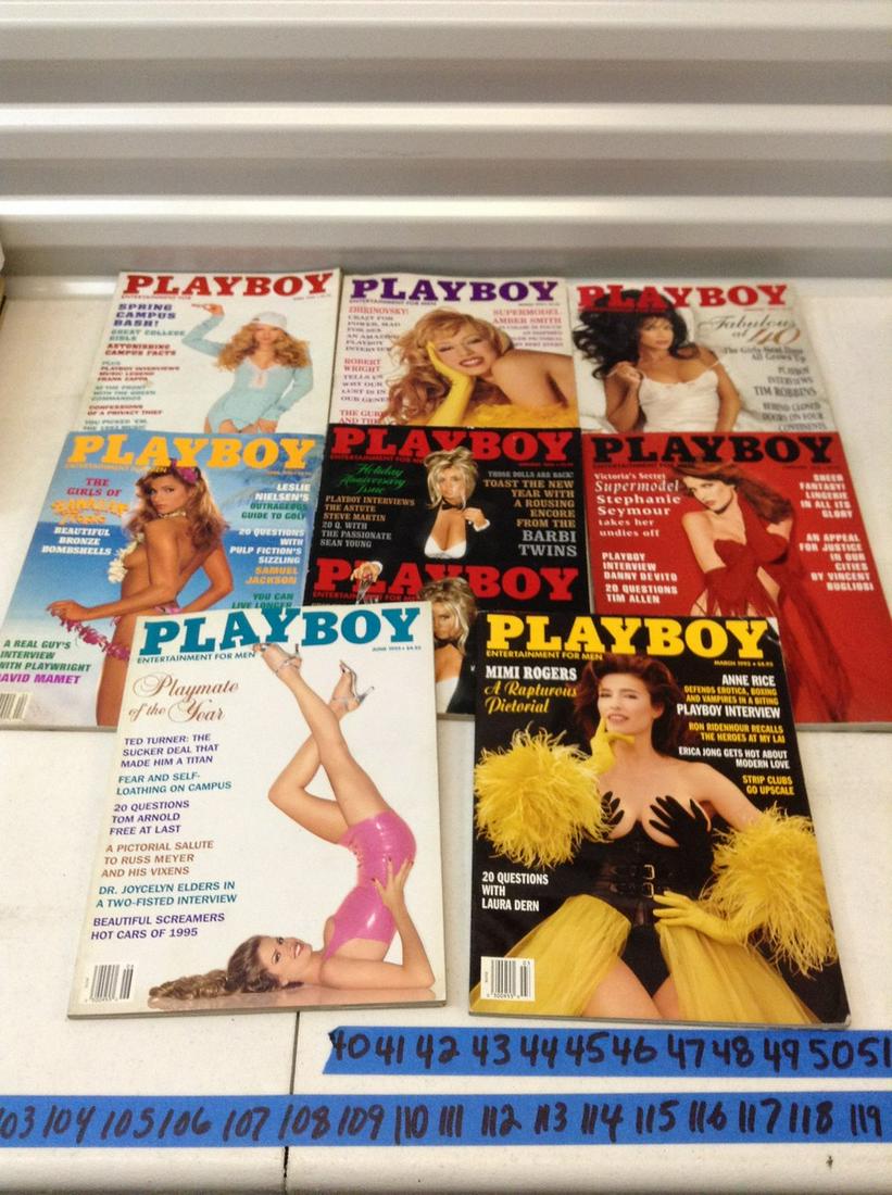 Lot of 1990s Playboy magazines with centerfolds: Lot of 1990s Playboy magazines with centerfolds