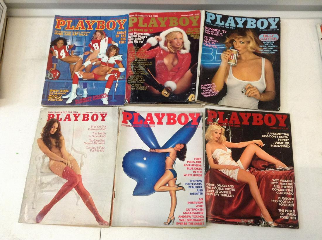 Lot of 1970s Playboy Magazines with centerfolds: Lot of 1970s Playboy Magazines with centerfolds