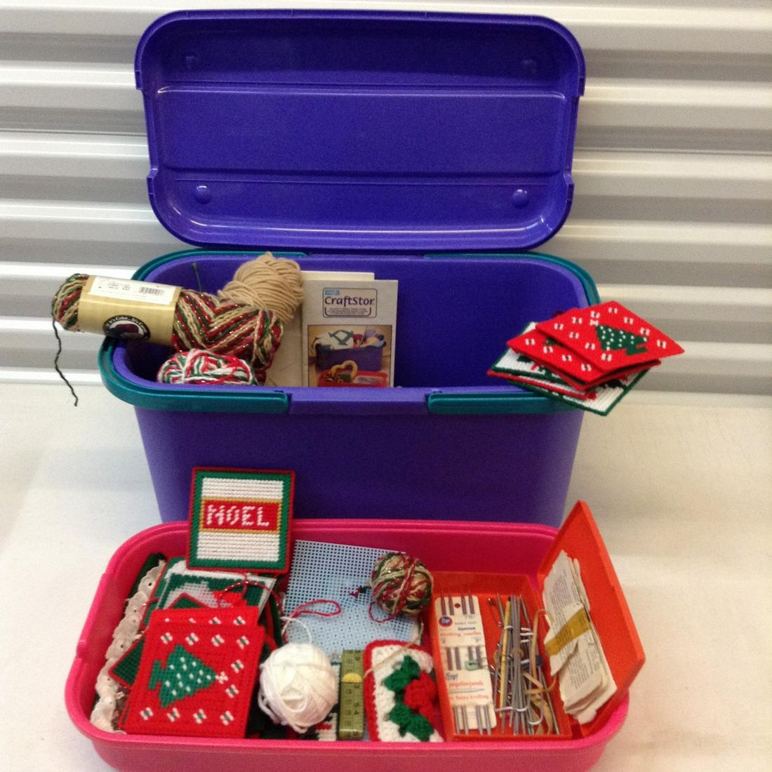 Large Craftstor two handled storage box full of: Large Craftstor two handled storage box full of crafting items