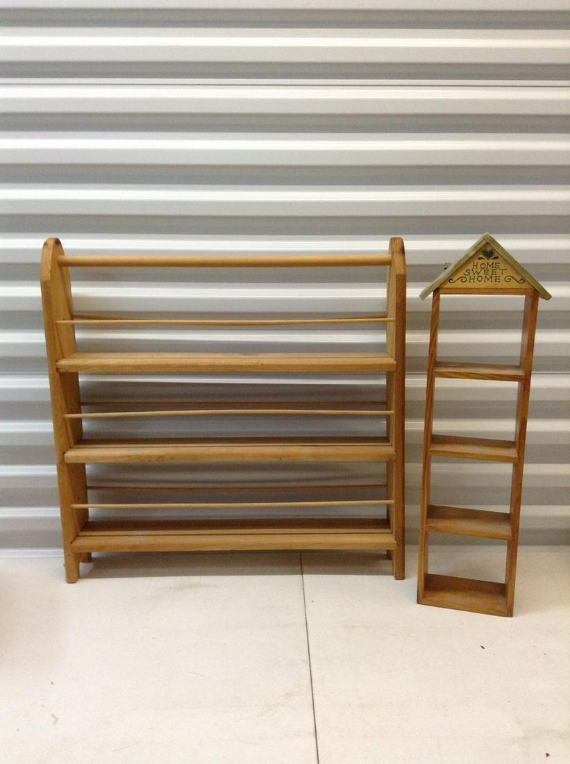 Two Wood shelves Both 25" tall: Two Wood shelves Both 25" tall