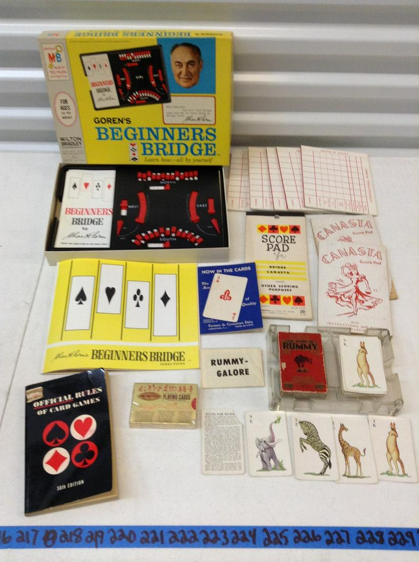 Milton Bradley Beginners Bridge Game and other vintage: Milton Bradley Beginners Bridge Game and other vintage card games