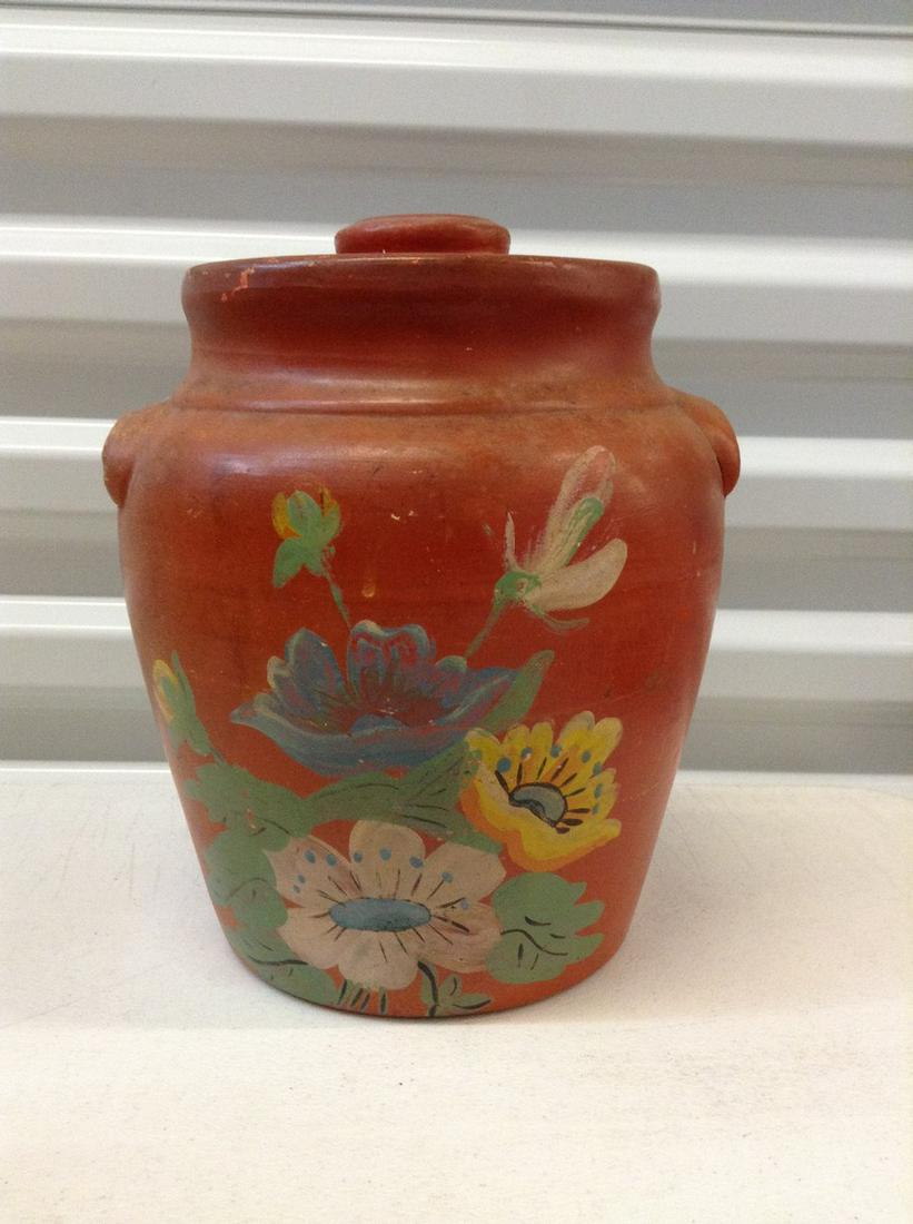 1930s hand painted cookie jar: 1930s hand painted cookie jar