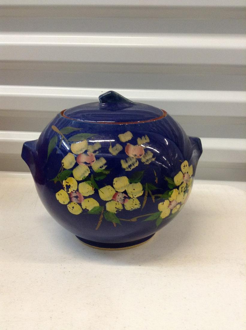 1930s handpainted beanpot cookie jar: 1930s handpainted beanpot cookie jar