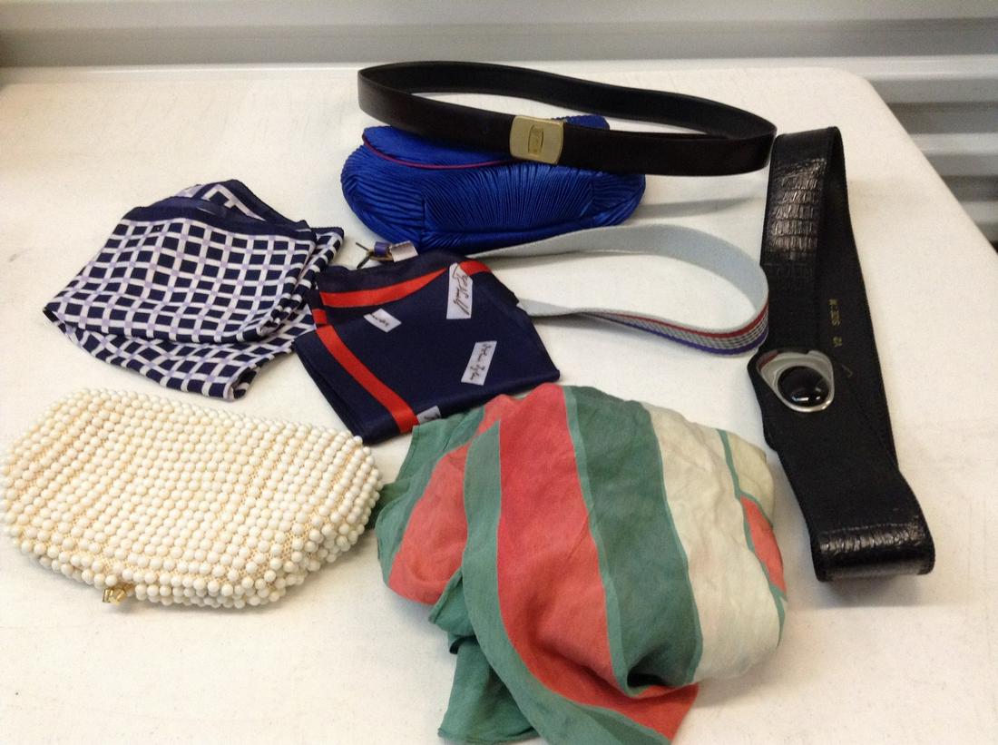 Vintage YSL Belt and other vintage scarves and purses: Vintage YSL Belt and other vintage scarves and purses