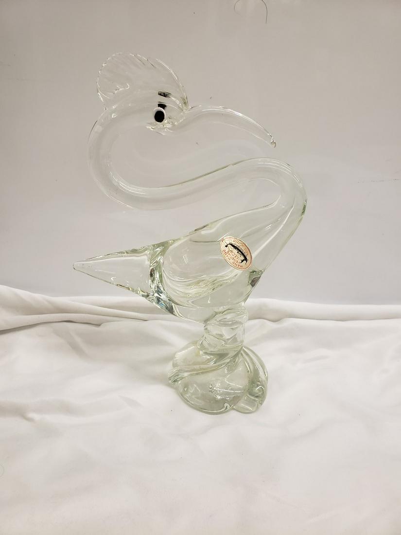 Hand made venetian J.I. co Italy heron large - approx. (1 of 1)