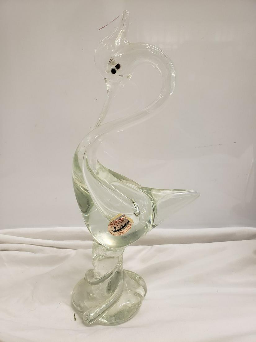 Hand made venetian J.I. co Italy heron large - approx. (1 of 1)
