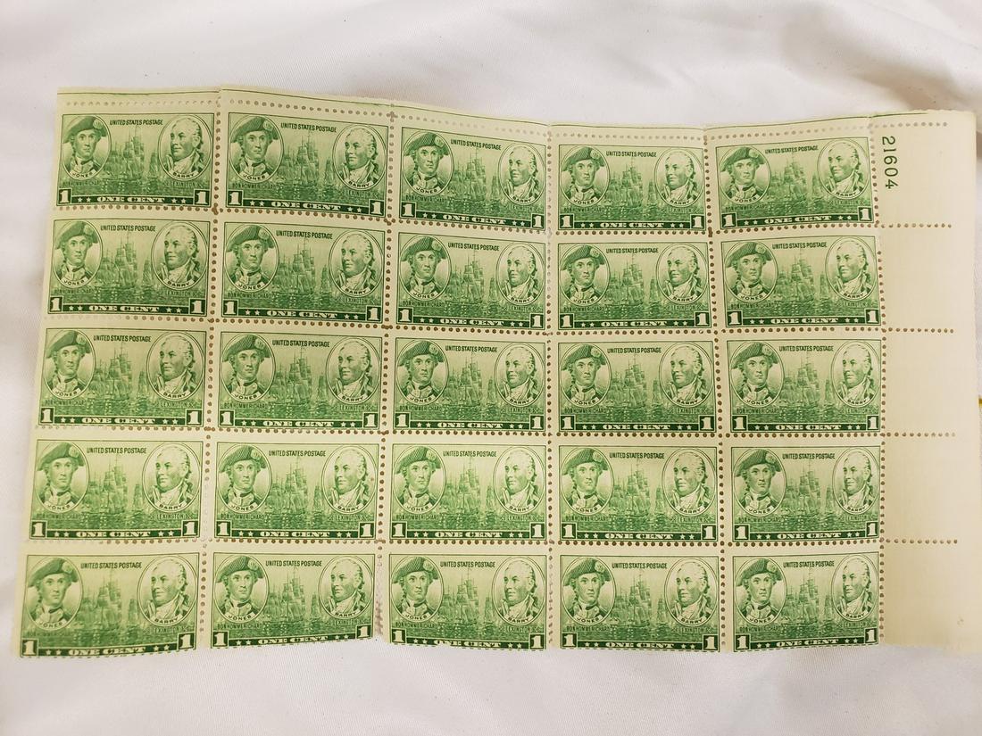 Joh Paul Jones war ship 1 cent stamps rare!! Uncut (1 of 1)