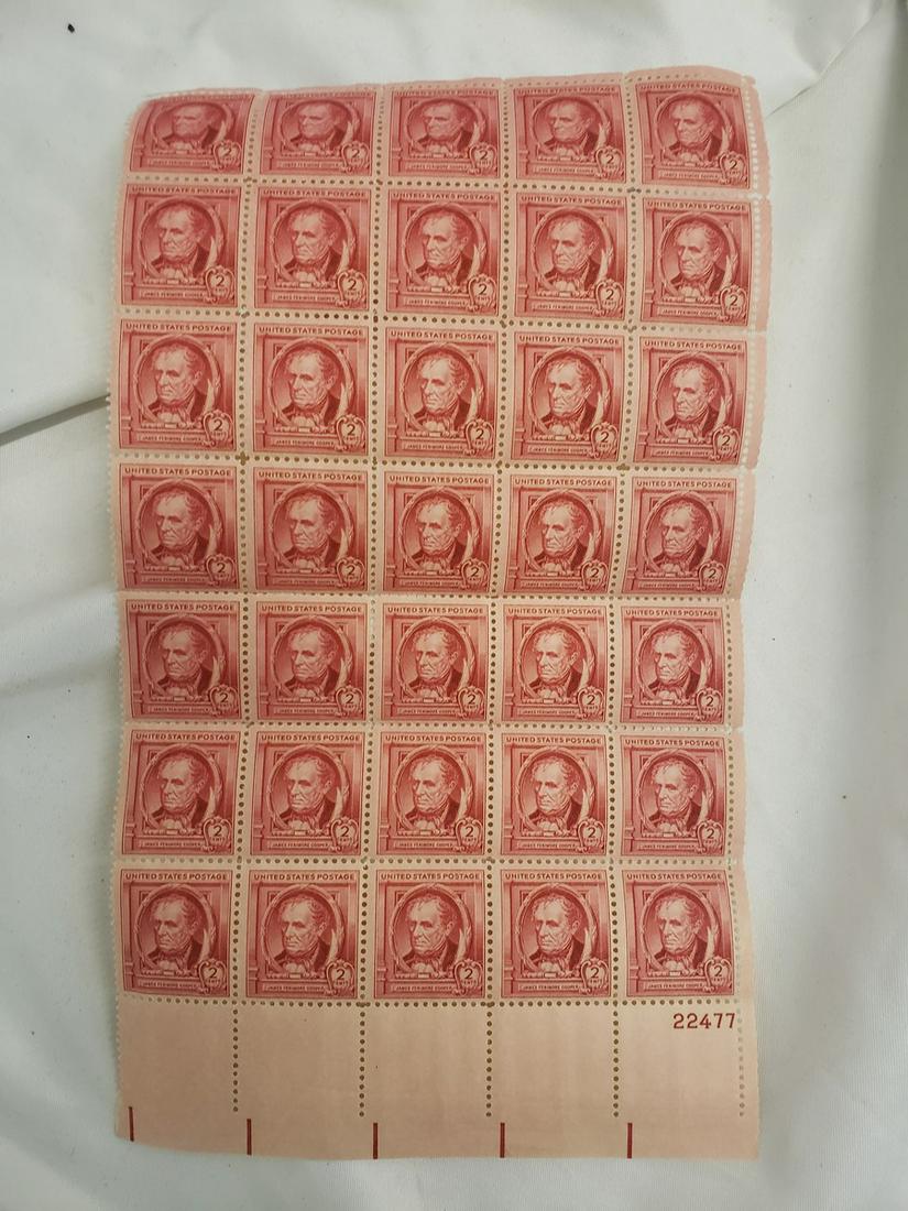 James Fenimore Cooper 2c stamp block (1 of 1)