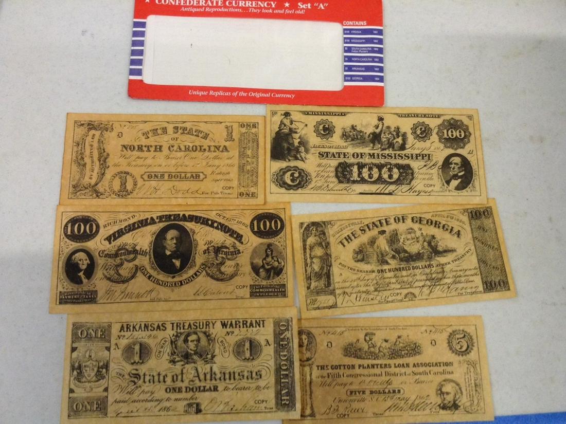 Unique Replicas of Confederate Currency Set A: Unique Replicas of Confederate Currency Set A