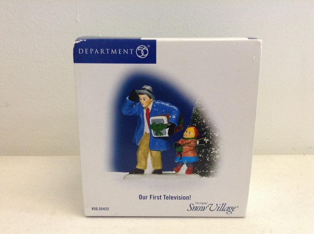 department 56 snow village our first television in the: department 56 snow village our first television in the box