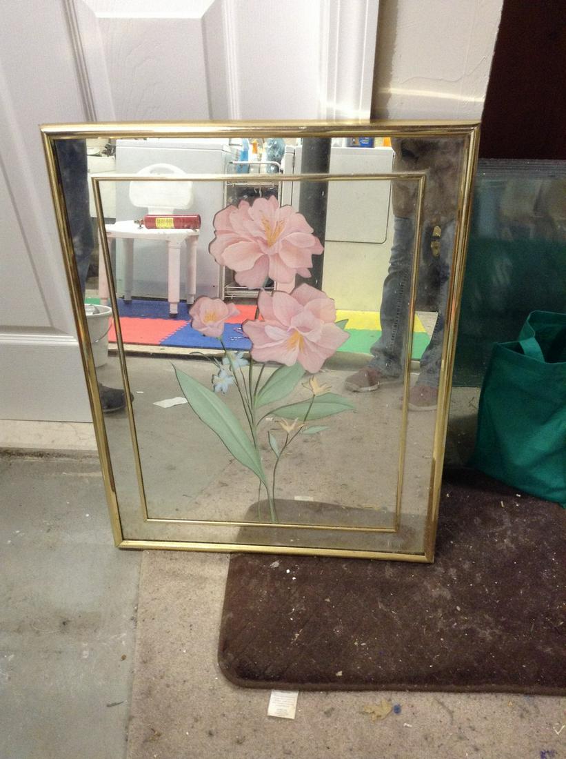 Painted Floral Mirror 29"x 22" (1 of 1)