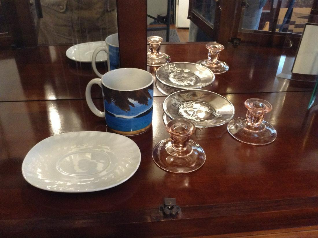 Depression glass candlesticks and more (1 of 1)