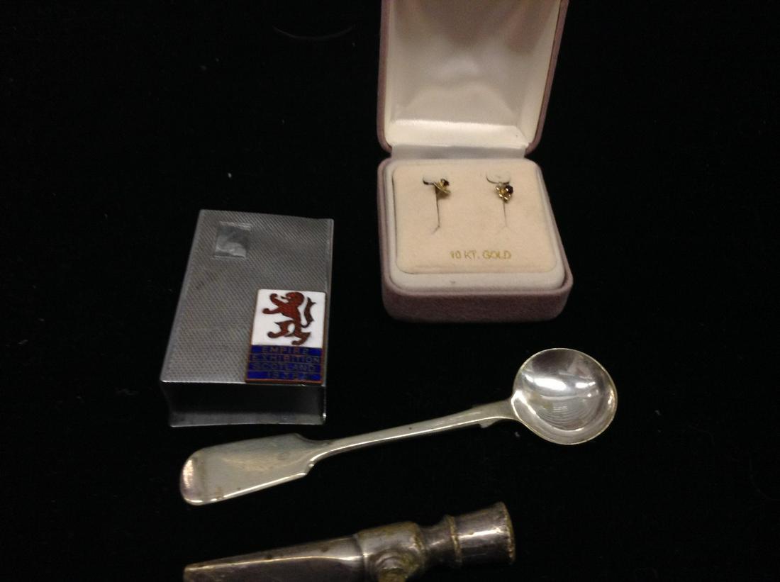 Lot of Earrings, Empire Exhibition Scotland Matchbook: Lot of Earrings, Empire Exhibition Scotland Matchbook Case, and more