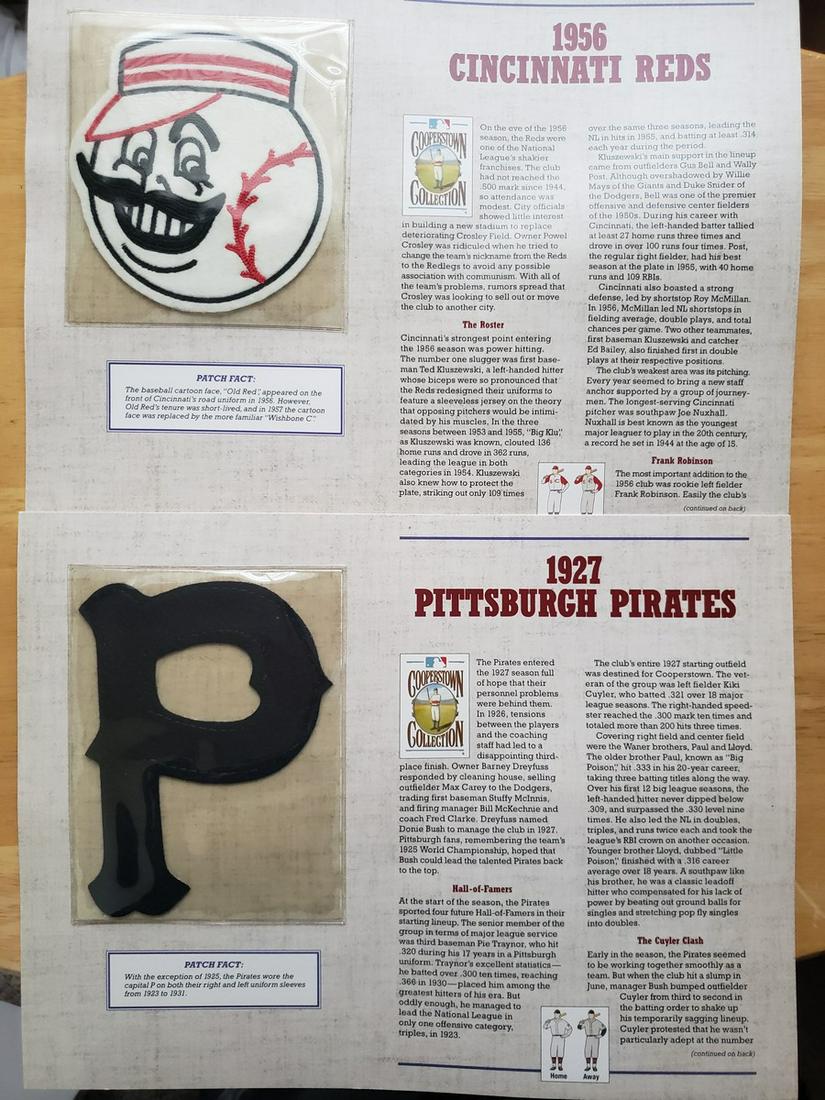 1956 Cincinnati Reds & 1927 Pittsburgh Pirates patches (1 of 1)