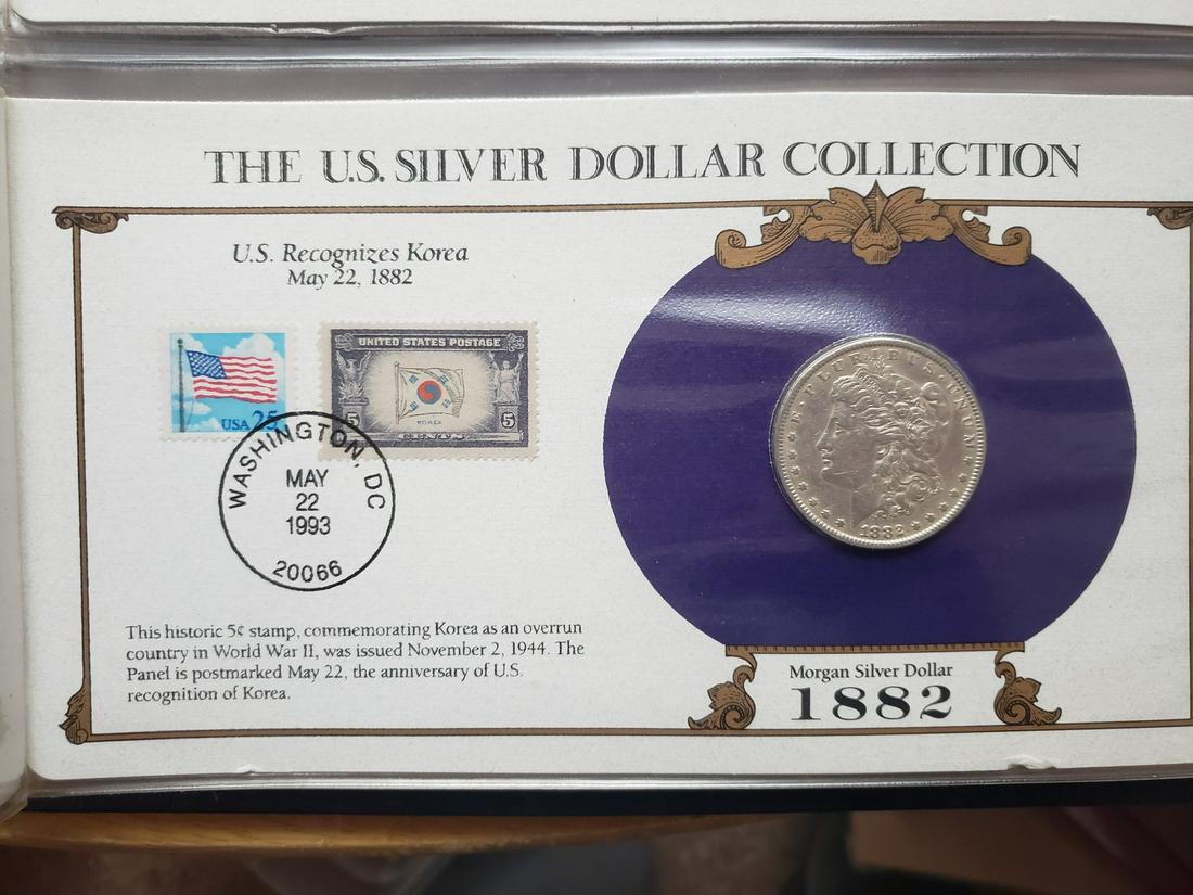 1882 Morgan Silver Dollar w/stamp: 1882 Morgan Silver Dollar w/stamp