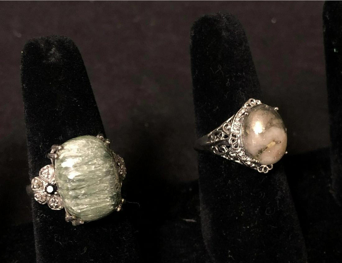 Lot of 2 vintage Karis costume rings w/gemstones (1 of 1)