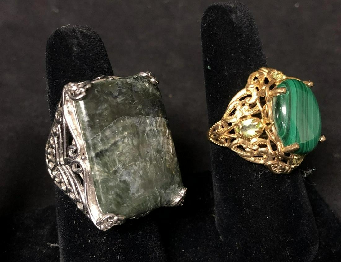 Lot of 2 vintage Karis costume rings w/gemstones (1 of 1)