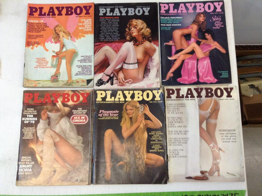 Lot of 1970s Playboys with centerfolds: Lot of 1970s Playboys with centerfolds