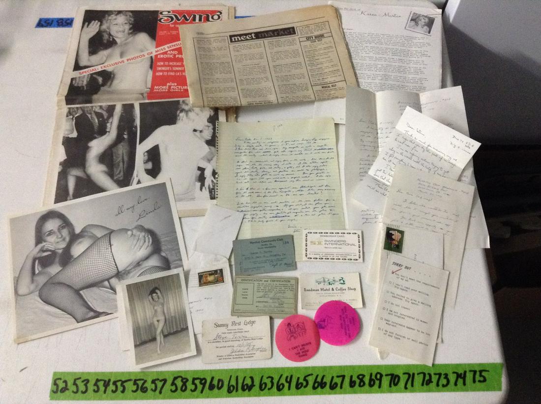 Large lot of 1970s Swingers correspondence, membership: Large lot of 1970s Swingers correspondence, membership cards, newspapers and more