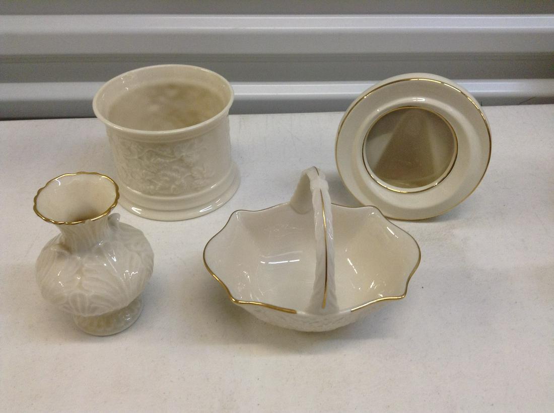 Lot of Lenox basket, picture frame and vases (1 of 1)