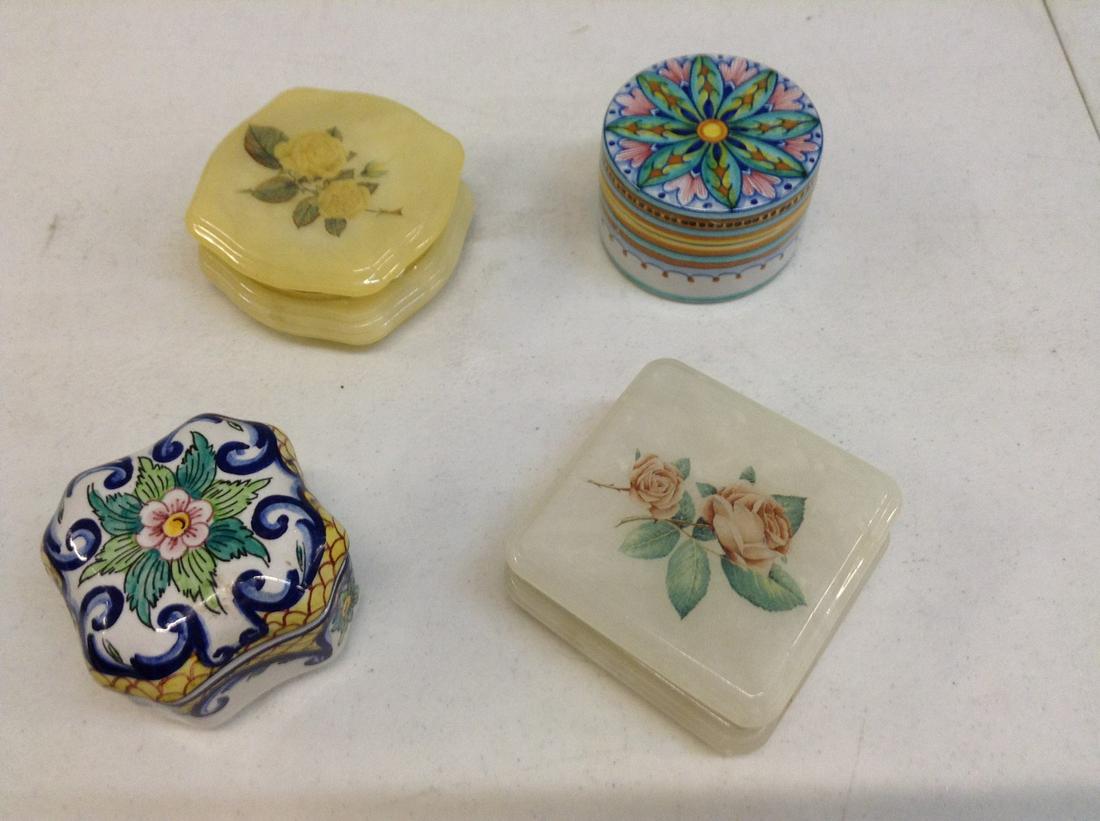 Genuine Alabaster and hand painted in Spain & Italy: Genuine Alabaster and hand painted in Spain & Italy trinket boxes