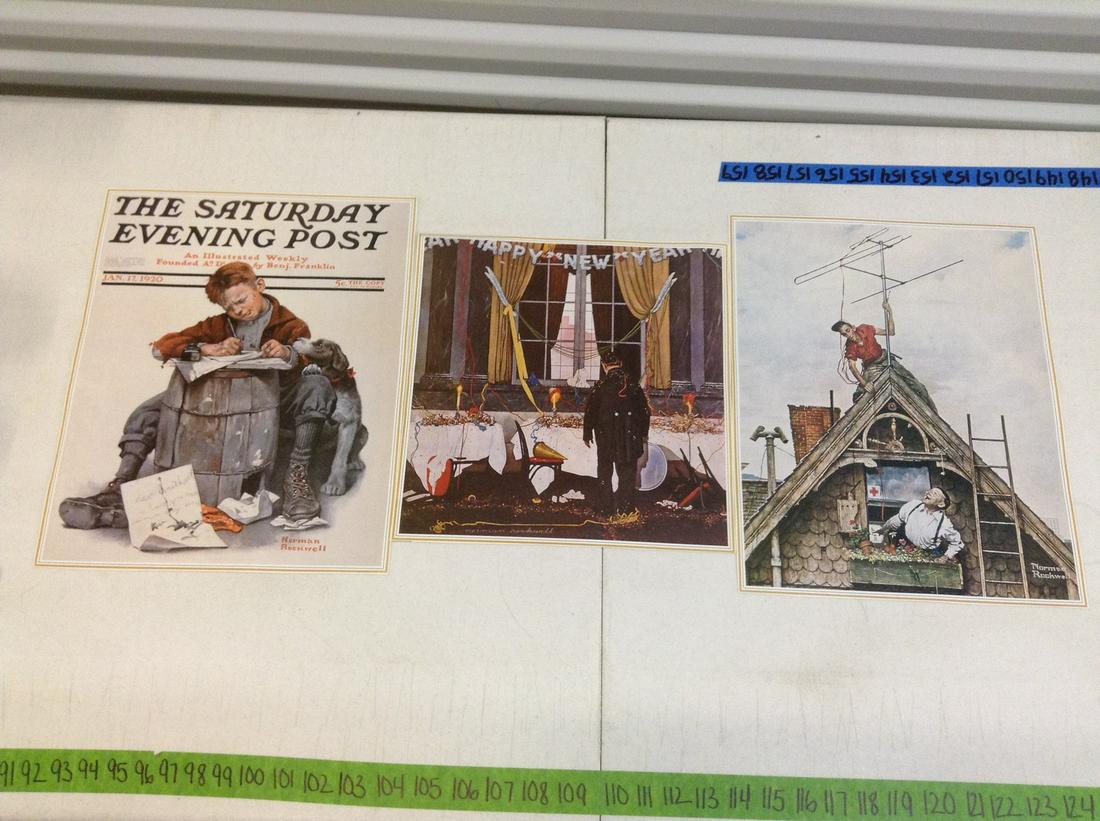 Lot of 3 Norman Rockwell Prints Larger are 17"x13" (1 of 1)