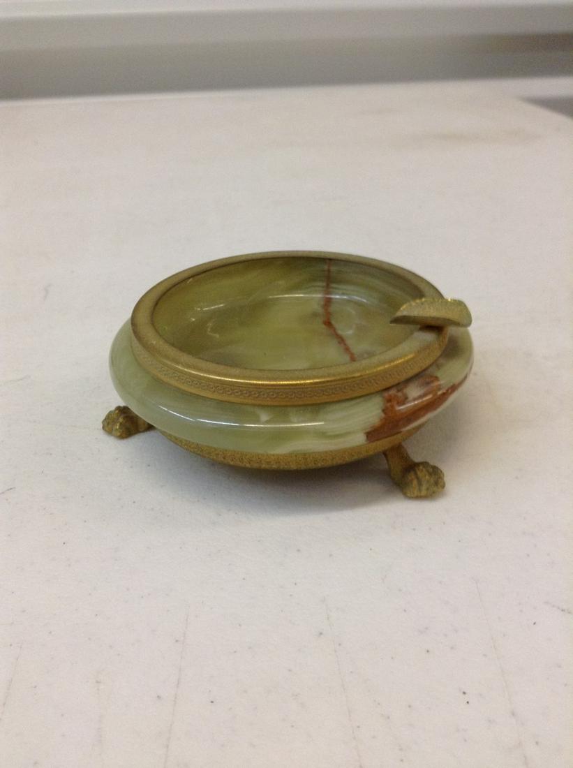 Early Alabaster clawfoot ashtray: Early Alabaster clawfoot ashtray