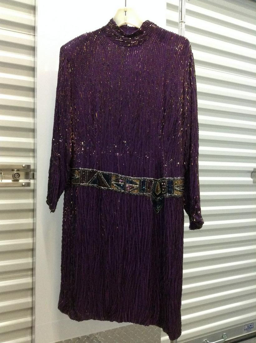 Vintage Bob Mackie 100% Silk and beaded Evening Dress (1 of 1)