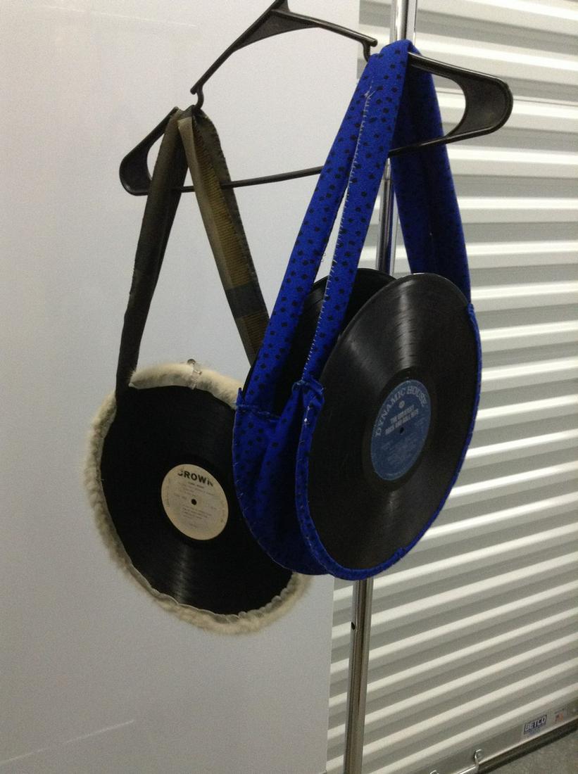 Two purses handmade out of vintage vinyls (1 of 1)