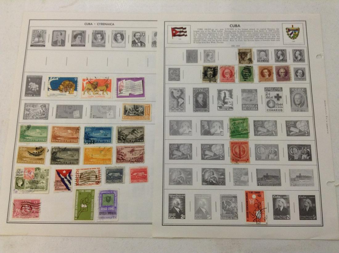 1800s-1950s Cuban hinged stamps - some on both sides: 1800s-1950s Cuban hinged stamps - some on both sides