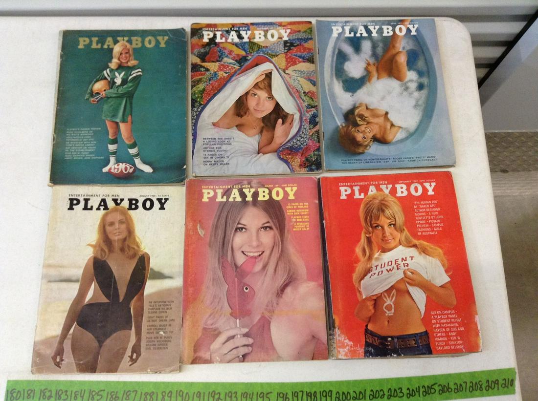 Lot of 1960s & 70s Playboys with centerfolds: Lot of 1960s & 70s Playboys with centerfolds