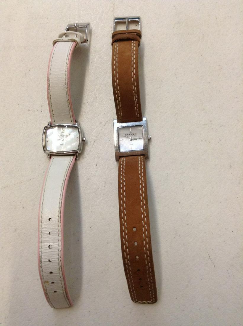 Two Skagen Denmark Mother of Pearl watches: Two Skagen Denmark Mother of Pearl watches