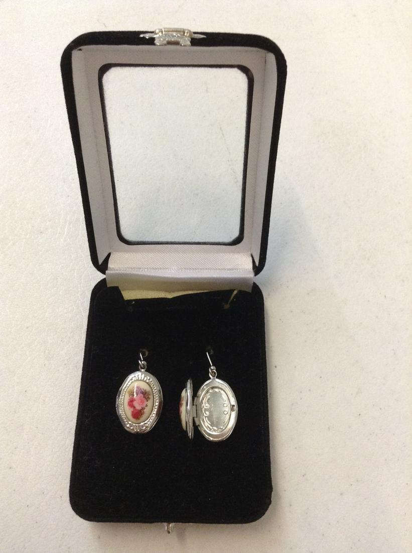 Locket earrings in the box: Locket earrings in the box