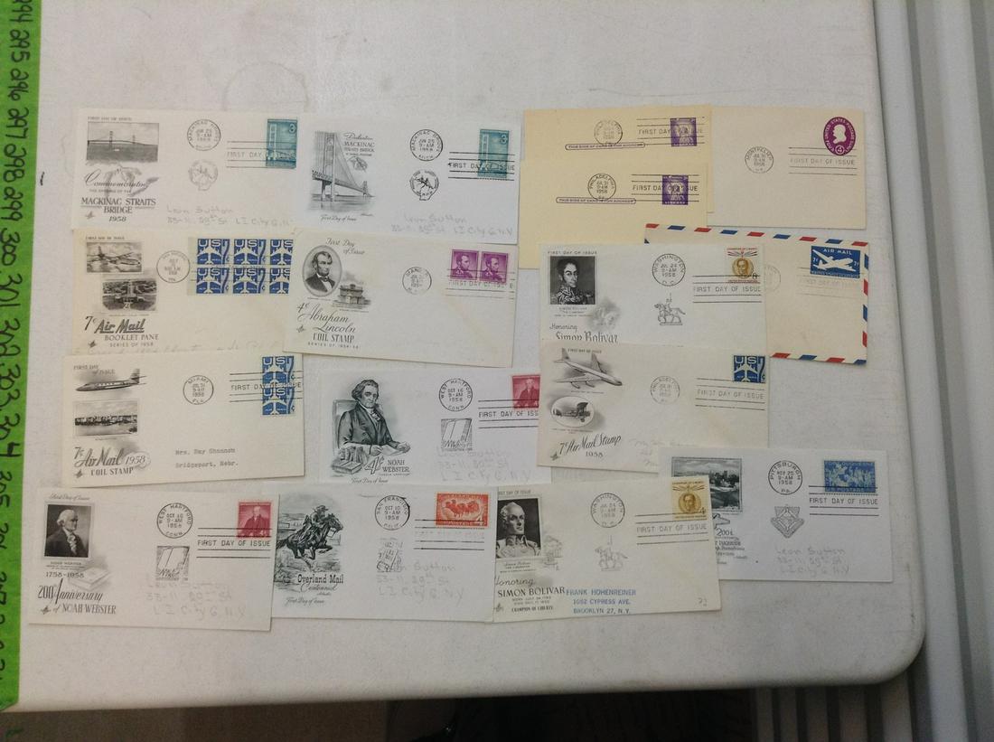 Large lot of 1950s first day covers including air mail (1 of 1)