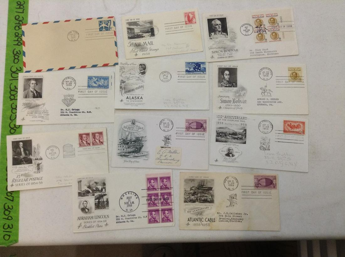 Large lot of 1950s first day covers including air mail (1 of 1)