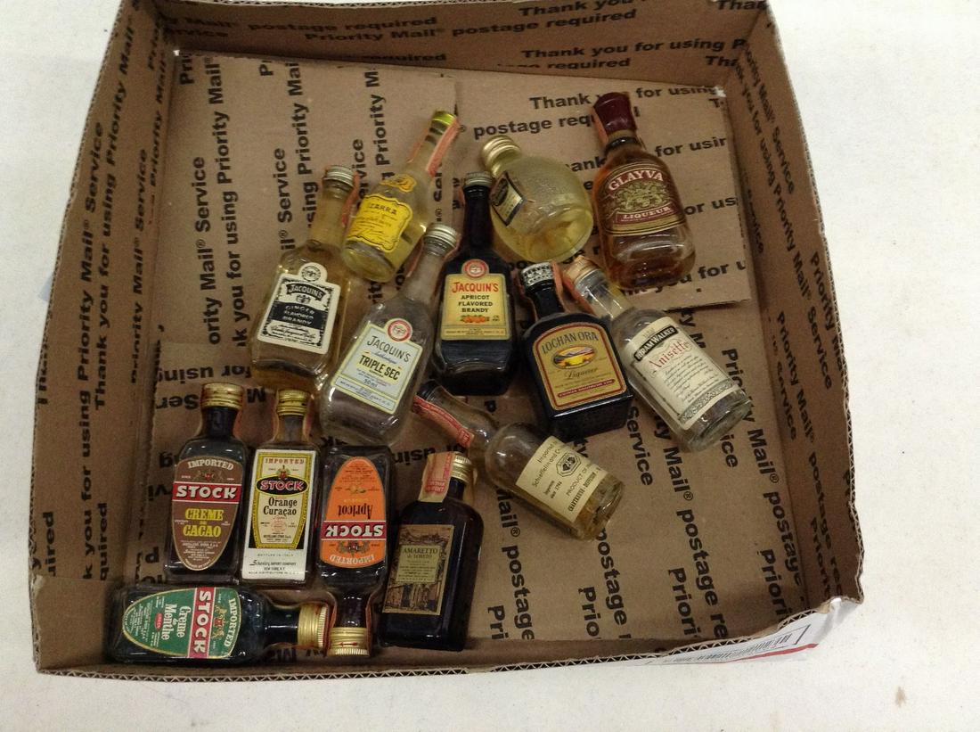 Box of vintage liquor bottles unbroken tax stamps (1 of 1)
