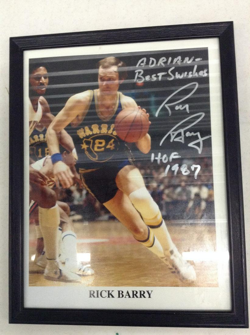 signed Rick Barry photo framed (1 of 1)
