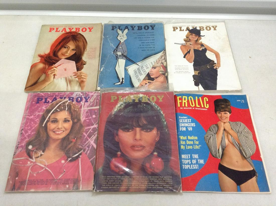 Lot of 1960s Playboys and other adult magazines: Lot of 1960s Playboys and other adult magazines