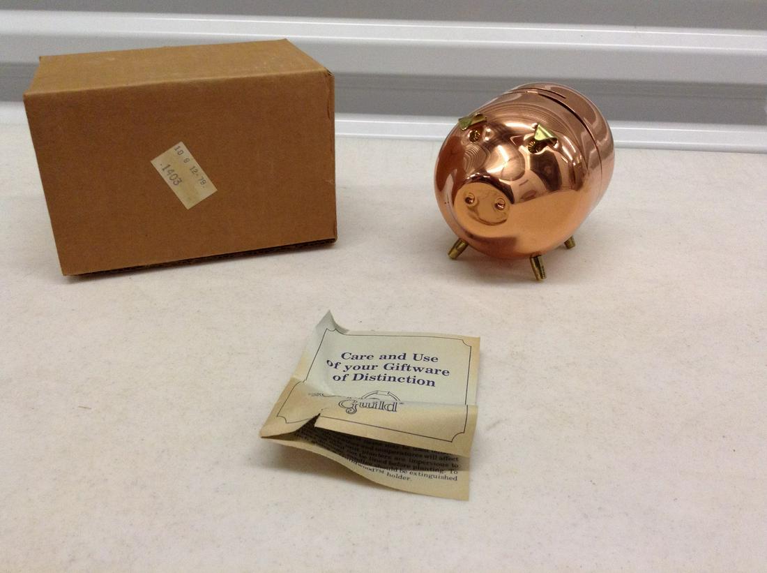 Coppercraft Guild Copper Piggy Bank in the box (1 of 1)
