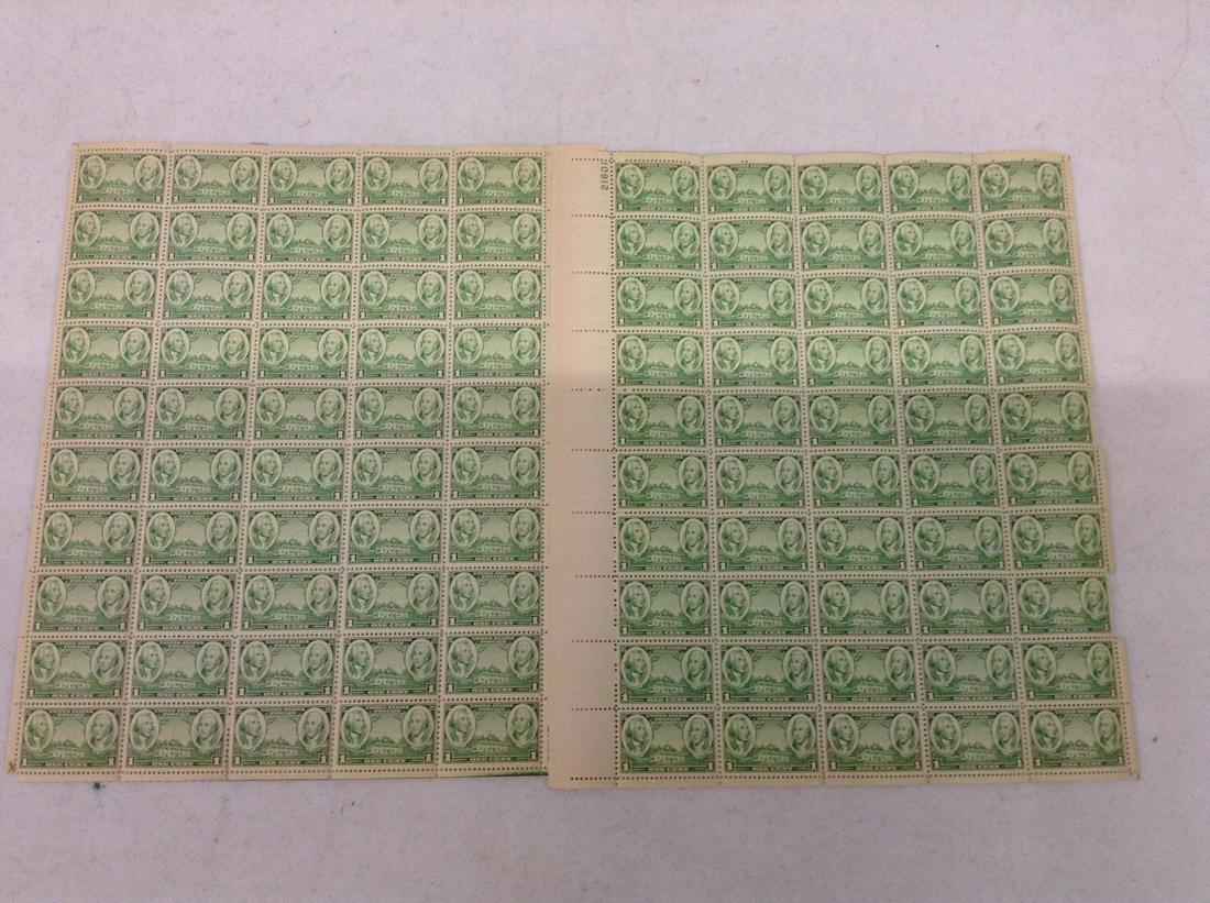 1936 Army 1 Cent 2 Stamp Sheets MNH Mint (1 of 1)